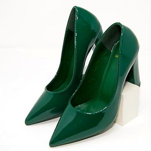 Green Pump Block Heels